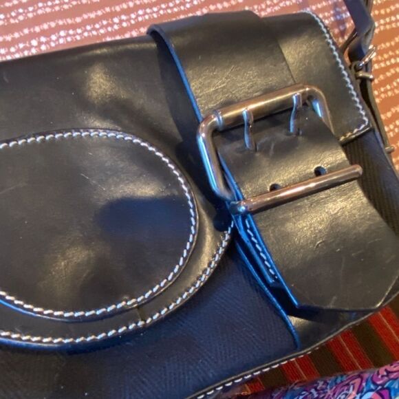 Vintage Fendi Black Leather And Canvas Baguette Shoulder Handbag Purse NWOT - Picture 6 of 15